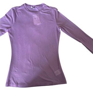 AFRM Lilac Sheer Mesh Long Sleeve Women's Top
